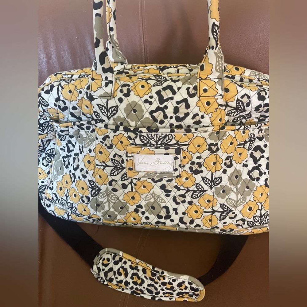 Vera Bradley Yellow Floral Quilted Travel Bag